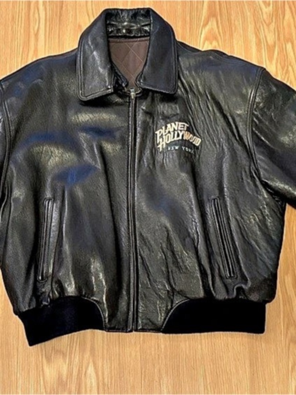 Planet Hollywood Vintage Planet Hollywood New York Leather Bomber Jacket Vintage
